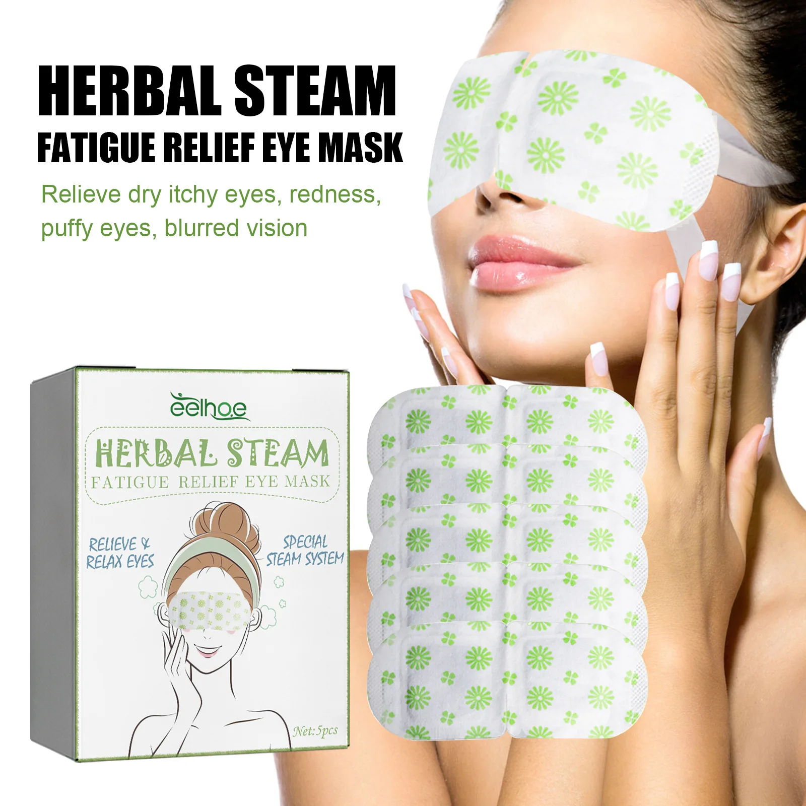 

5/10/15/25 PATCHES Self Heated Eye Mask Disposable EYE Heating Pad Moisturizing Heat Herbal Sleep eye mask for Daily