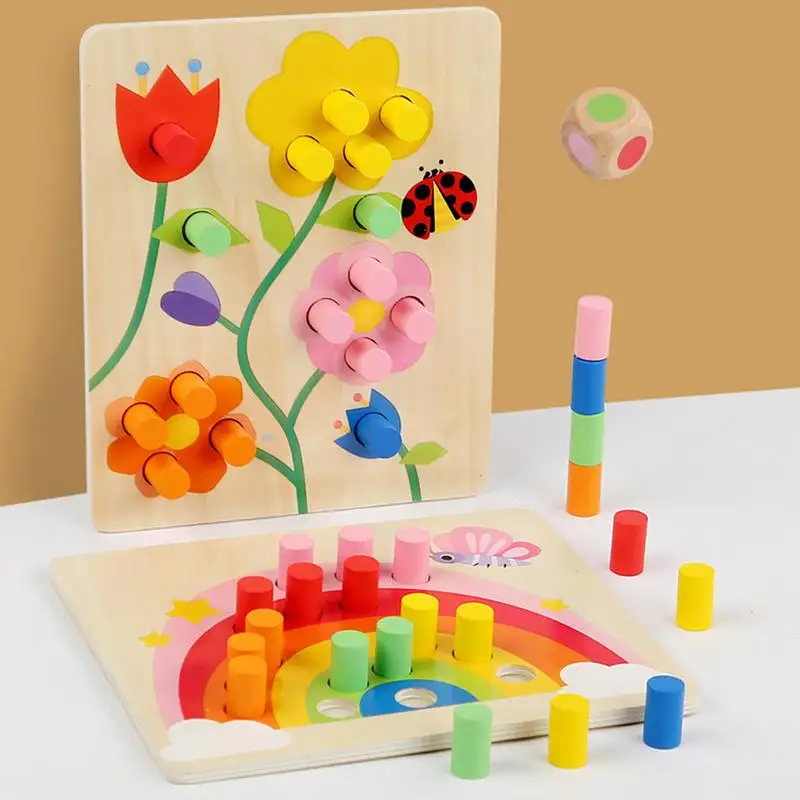 Jouets de tri pour tout-petits, jeu de développement de reconnaissance des couleurs, jouet éducatif en bois pour les motricité Fine et l'apprentissage du développement