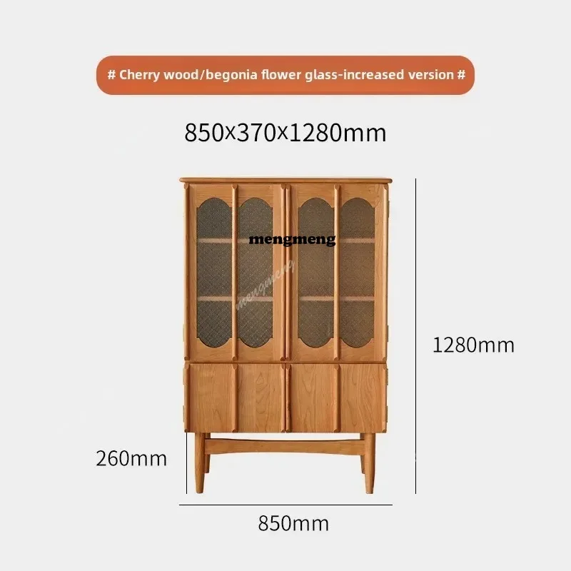 Retro Chinese furniture, cherry wood storage, entrance cabinet, Nordic Japanese solid wood dining side cabinet, all solid wood
