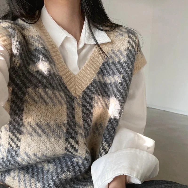 

Жилеты Жилеты Толстые женские вышитые летние вязаные минималистичные шнурки с U-образным вырезом в рубчик без рукавов Модные