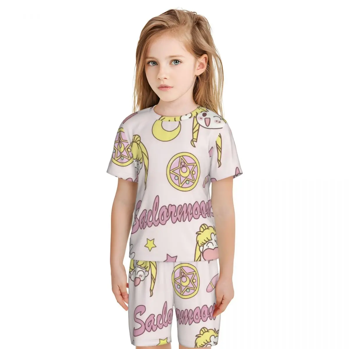 Sailor Moon New Summer Plus Size 4XL Pajamas Set for boys girls Nightwear