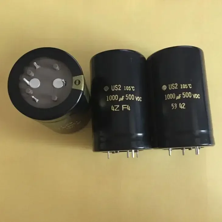 2Pcs For Hitachi US2 1000UF 500V Fever Bronzing Word High Voltage Filter Electrolytic Capacitor