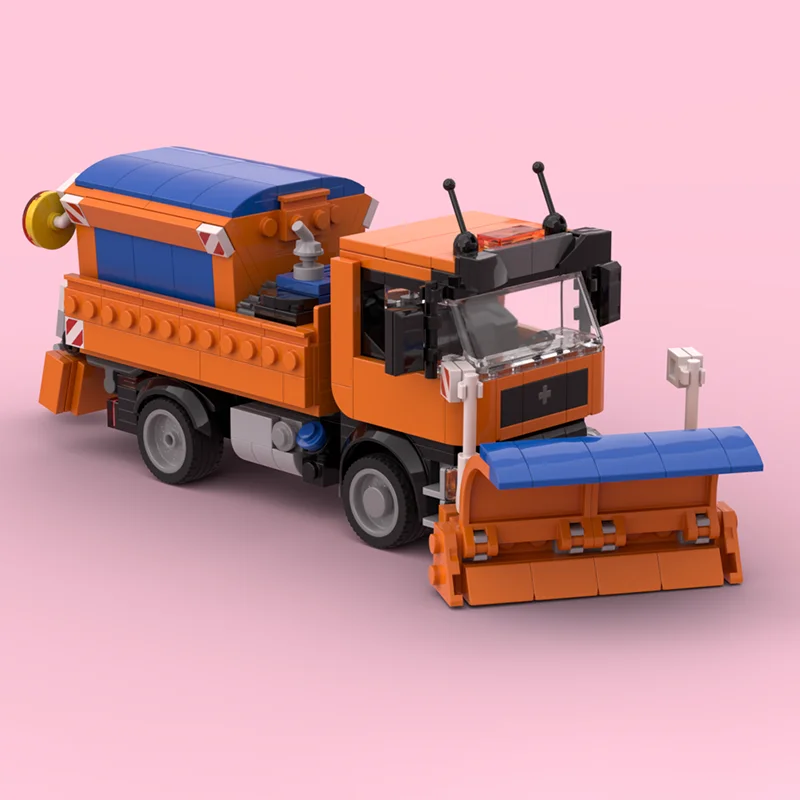 Moc Building Snow Plow Lorry Model Technology Truck Gift Construstion Engineering Vehicle Model DIY Assembly Holiday Sets Toys