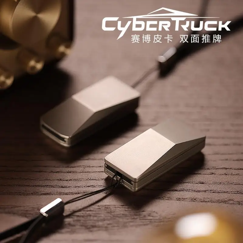 Cyber Truck Magnetic Paragraph Push Card EDC Two-way Play Decompression Coin Toy Finger Tip Artifact for Adult