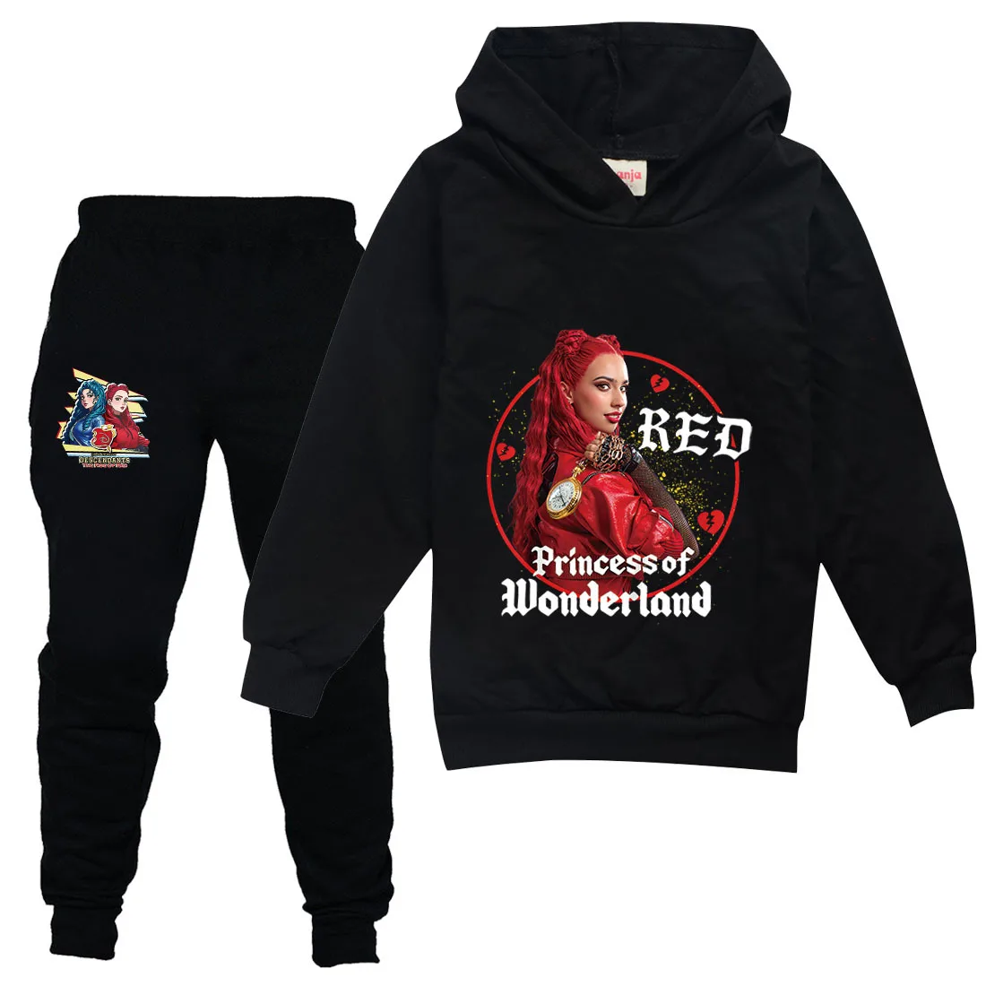 Set di abbigliamento per bambini ragazze film discenti 4 Costume The Rise of Red felpe con cappuccio e pantaloni a maniche lunghe tuta Pullover per