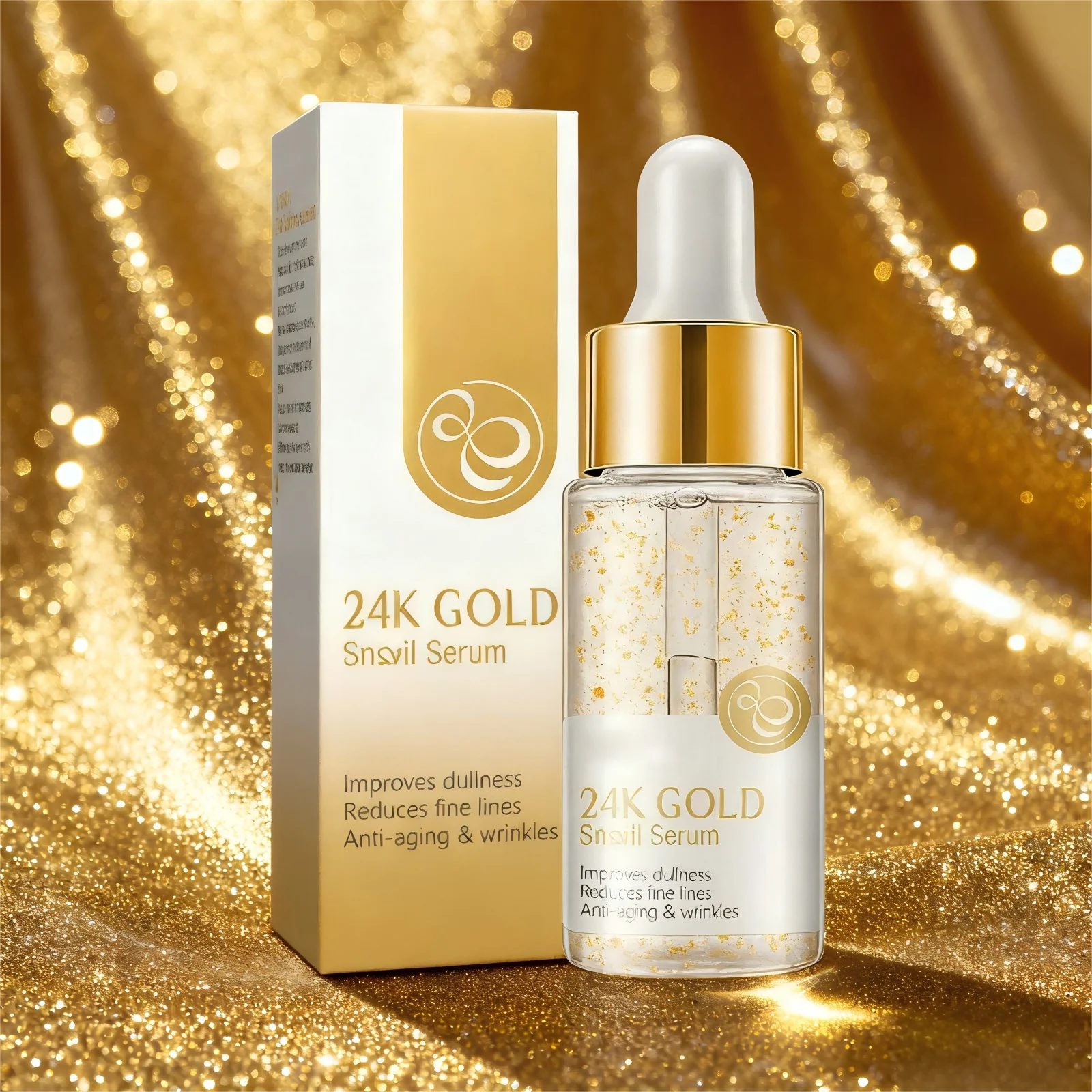 

24-каратное золото, глубокая увлажняющая сыворотка для лица, против старения и морщин, гладкая сыворотка против провисания, корректирующая сияющая сыворотка