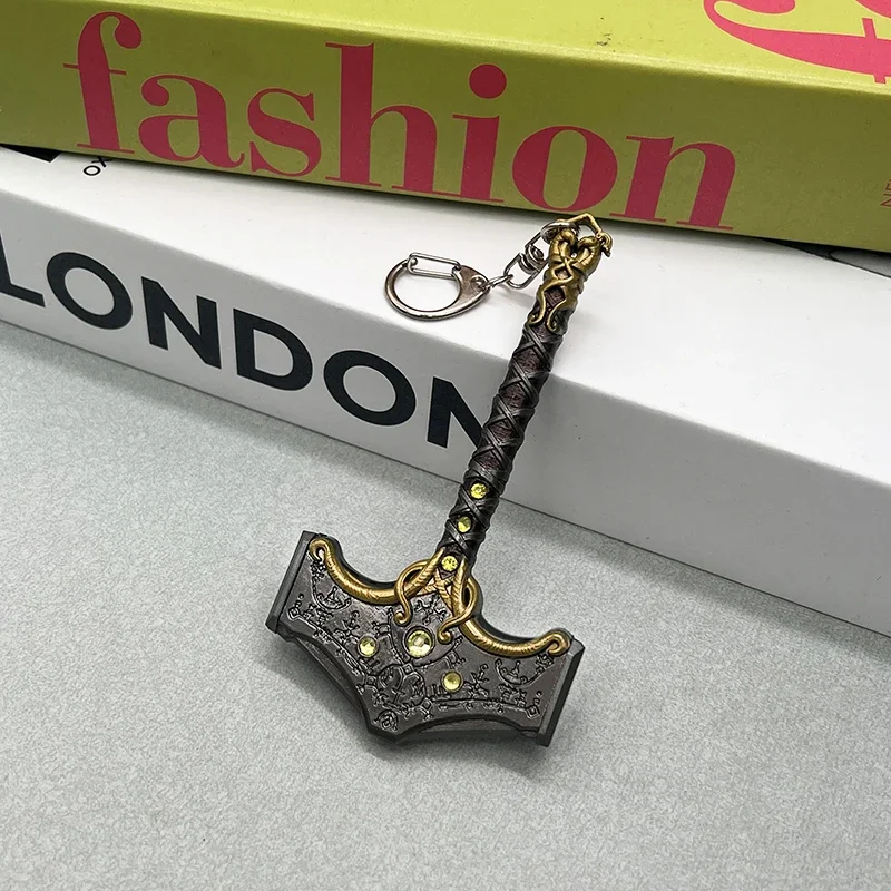 11cm God of War: Ragnarok Game Replica Mjolnir Metal Hammer Weapon Model Thor Collectible Desktop Decorations Accessory Boy Toys