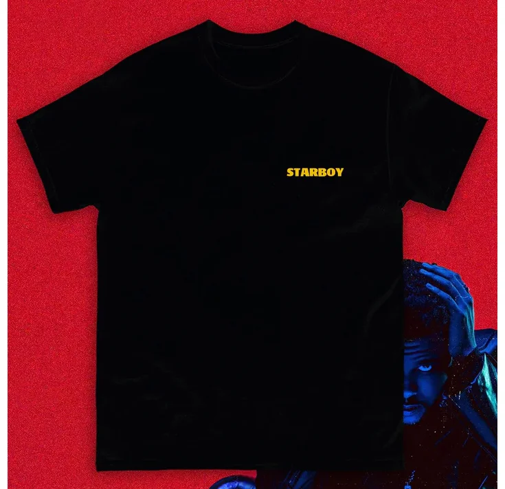 Rapper THE WEEKND STARBOY Album 2025 Merch T Shirts Men's Street Gothic Hip Hop Retro Cotton Short Sleeve T-shirt Y2k Streetwear