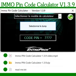 IMMO Pin Code Calculator V1.3.9 Cars software for Psa Opel Fiat Vag Unlocked PIN code on many PSA ecu can be decoded by dumping