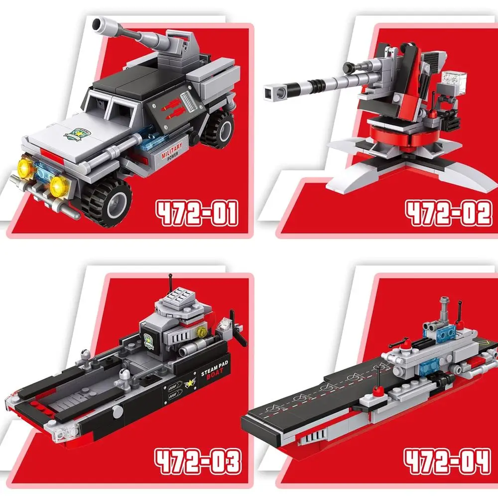 1161-Piece Military Aircraft Carrier Building Set with Patrol Boat & Fighter Plane for Kids Aged 6-12