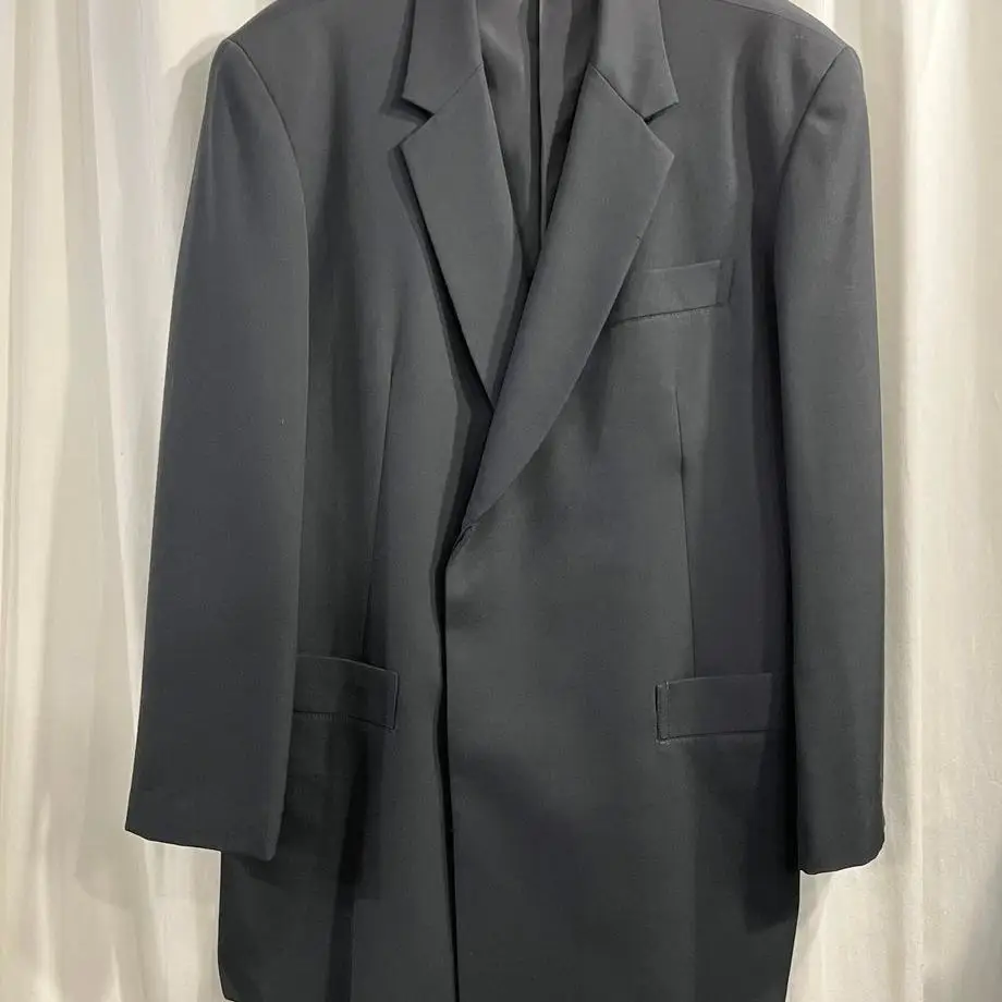 TOP-YAMAMOTO ® Minimalist Style Grey Tailored Men's Business Suit Wool Jacket