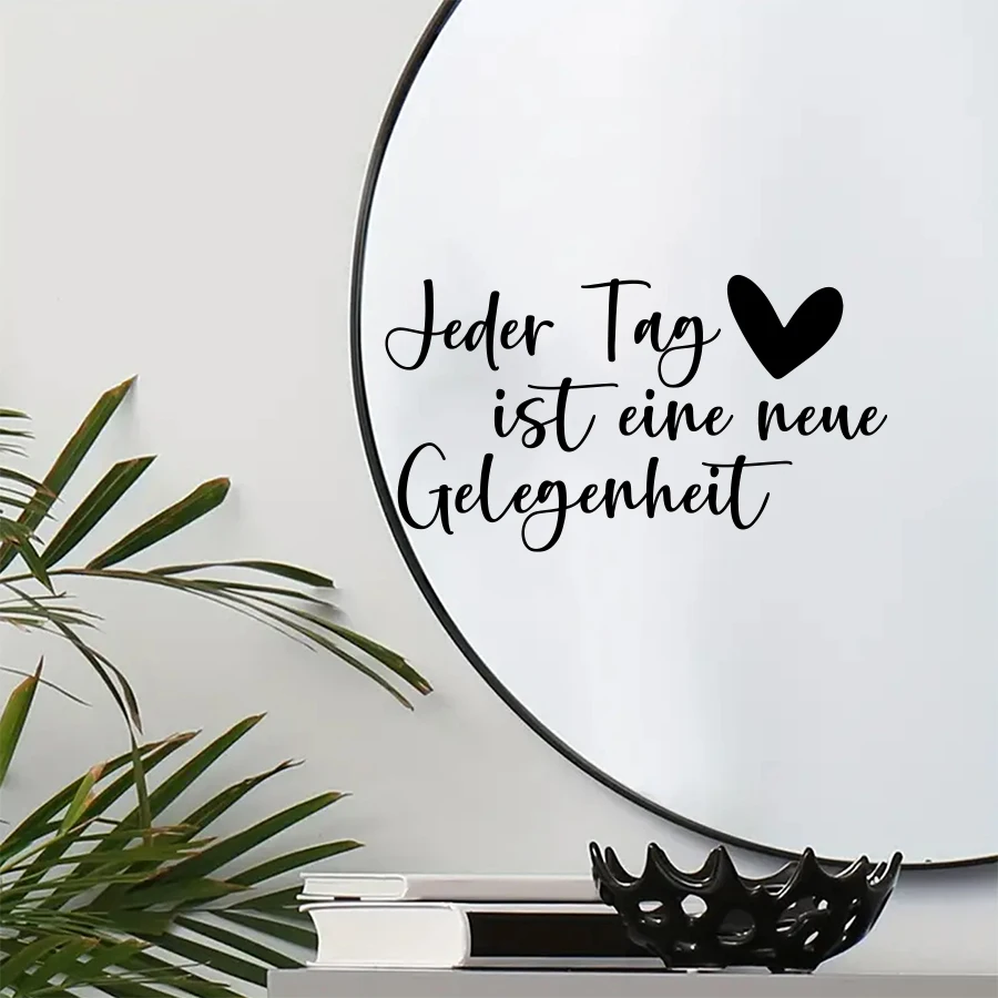 German Inspirational Quote Mirror Decal 