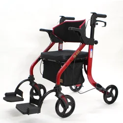 Wheelbarrow walker can sit on four-wheel folding shopping cart for the elderly.