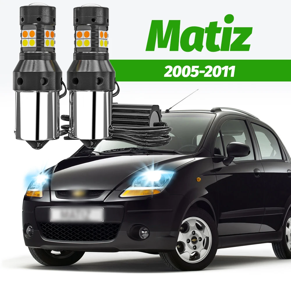 2 Stück Dual-Mode-Blinker + Tagfahrlicht-Zubehör LED DRL für Chevrolet Matiz 2005-2011 2006 2007 2008 2009 2010