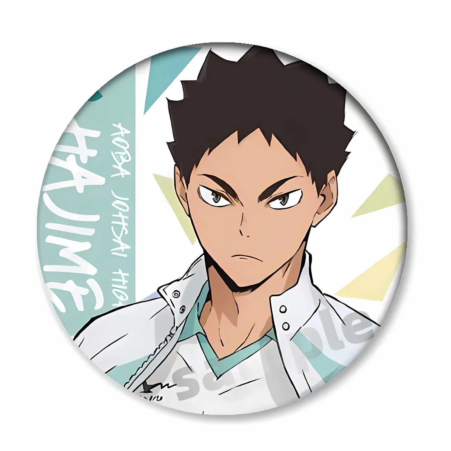 5.8cm Anime Metal Round Brooches Shoyo Hinata Tobio Kageyama Daichi Sawamura Figure Badge Creative Accessories Decor Collection