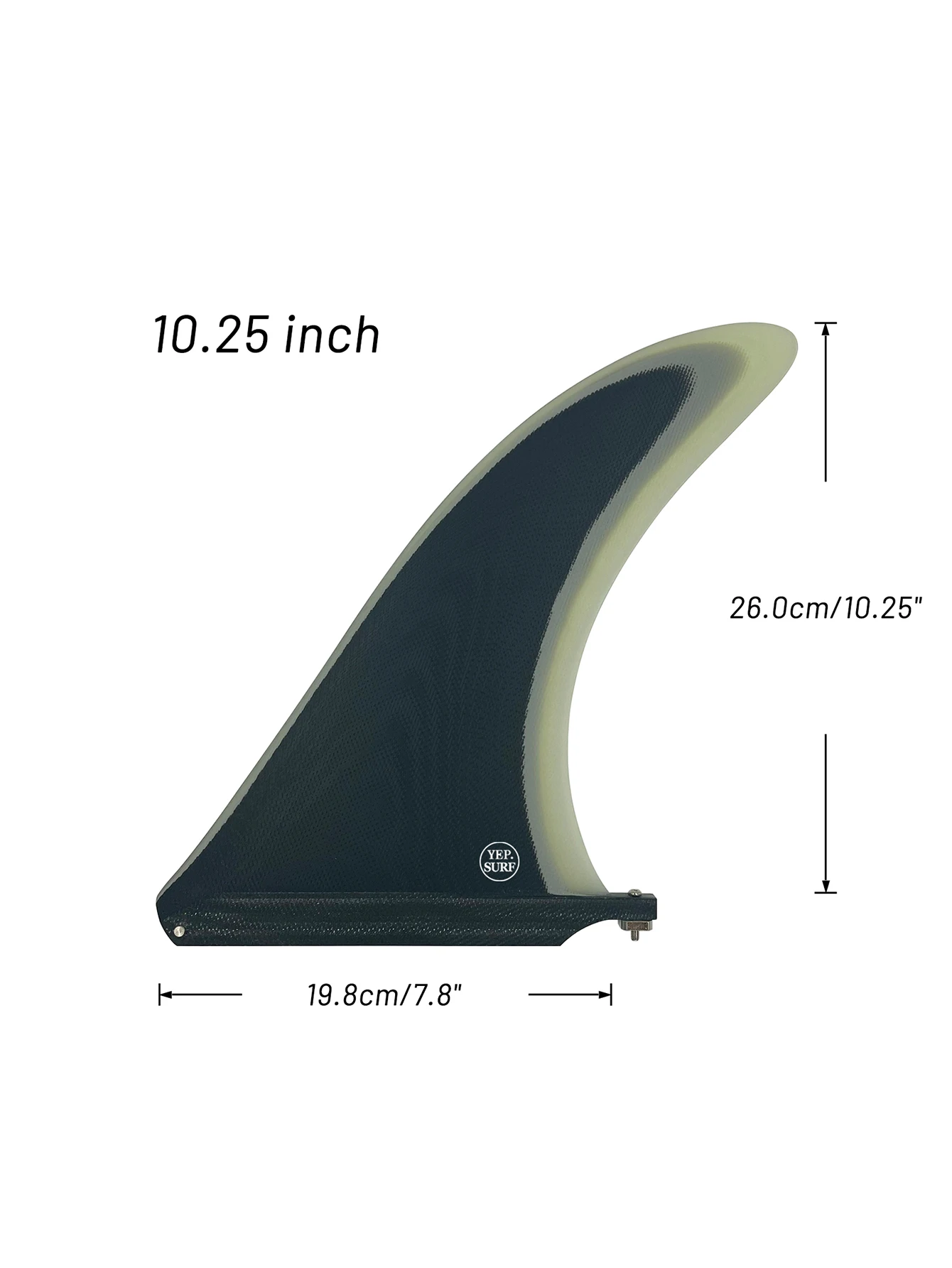

Fin Surf Fibreglass Fin Surfboard, Black Color, Longboard Fins, Length 10.25 in