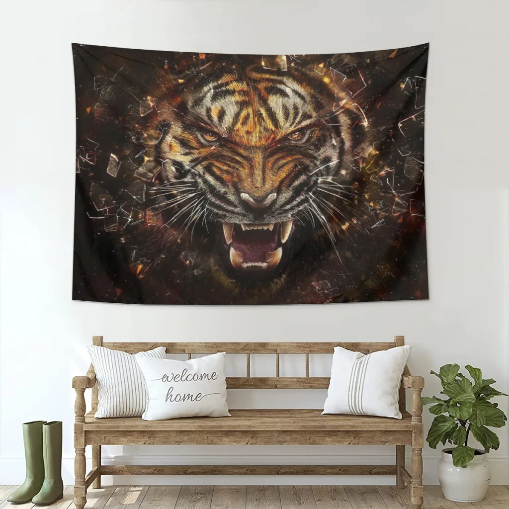 Animal Tiger Tapeçaria para decoração para casa, Wall Art, Tapeçarias para quarto