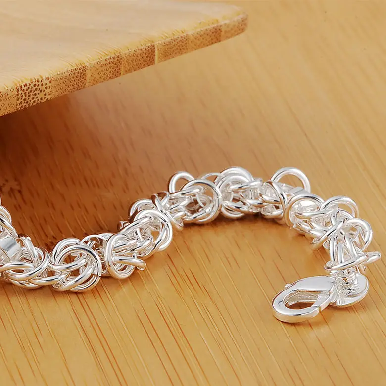 New 925 Sterling Silver Bracelets charm circle classic chain for women men Wedding party good Gifts high quality Fashion Jewelry