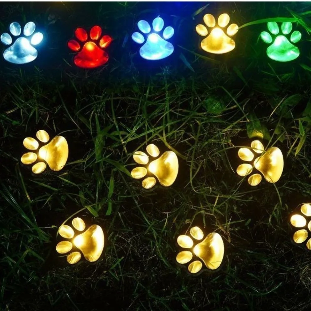 

4Pcs Cat Claw Shaped Solar Stone Lamp Auto on/Off Waterproof LED Solar Light Energy Saving Solar Powered Outdoor Dog Claw Lamp