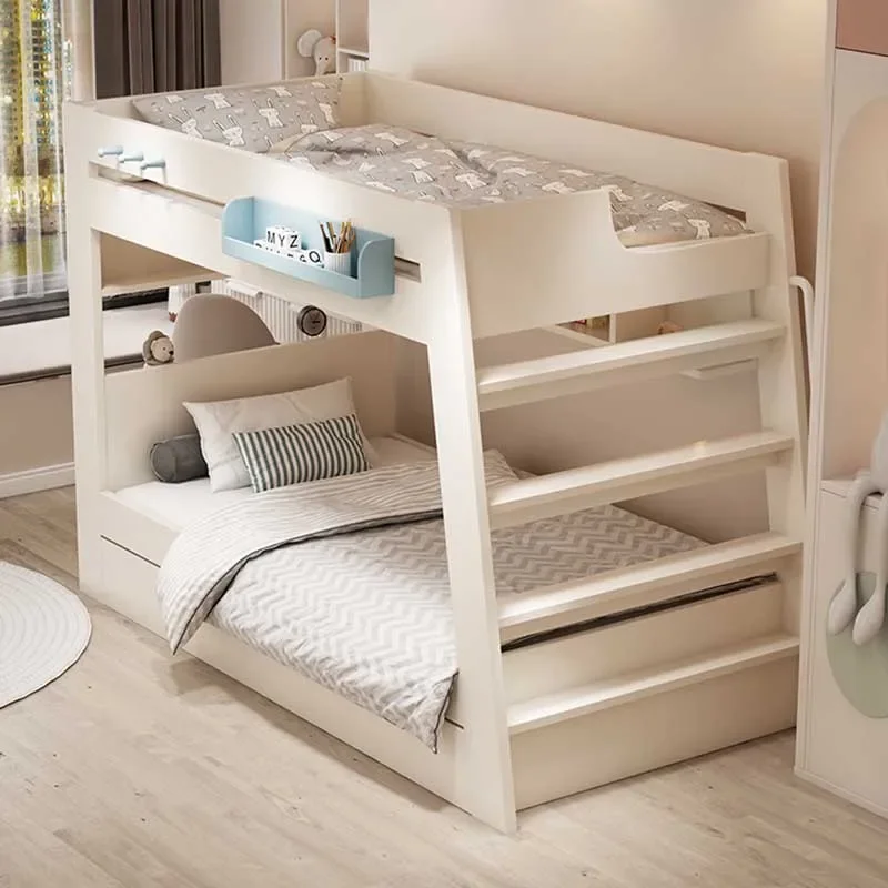 Children Bunk Beds Two Layer Solid Wood Frames Adult Bunk Modern Beds High Low Child Mother