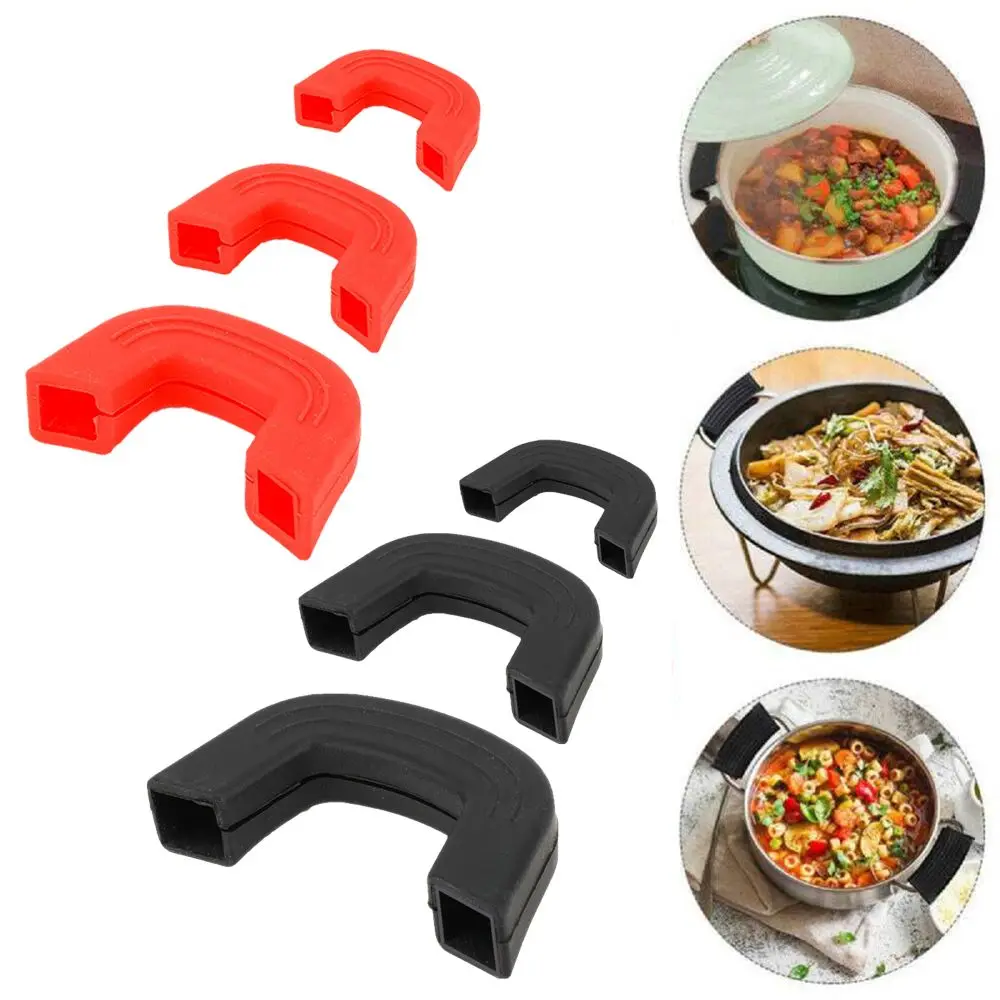 Anti-Scald For Frying Cast Iron Skillet Pan Non-Slip Silicone Lid Pot Handle Protectors Insulation Clips Pot Handle Cover view 4