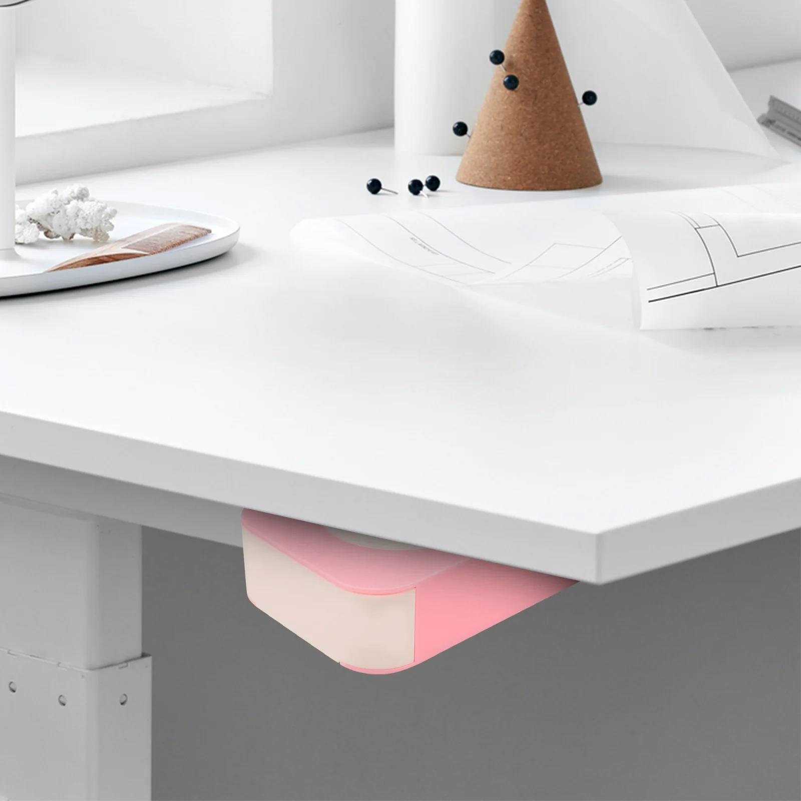 

Under Desk Drawer Organizer Stationery Storage Box With Large Capacity, Multifunctional Desktop Organizer For Pens Rulers