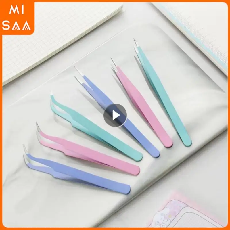 Stainless Steel Clip Elbow/straight End For Nail Stickers Portable With Silicone Cover Nail Art Tool Multifunctional Plier