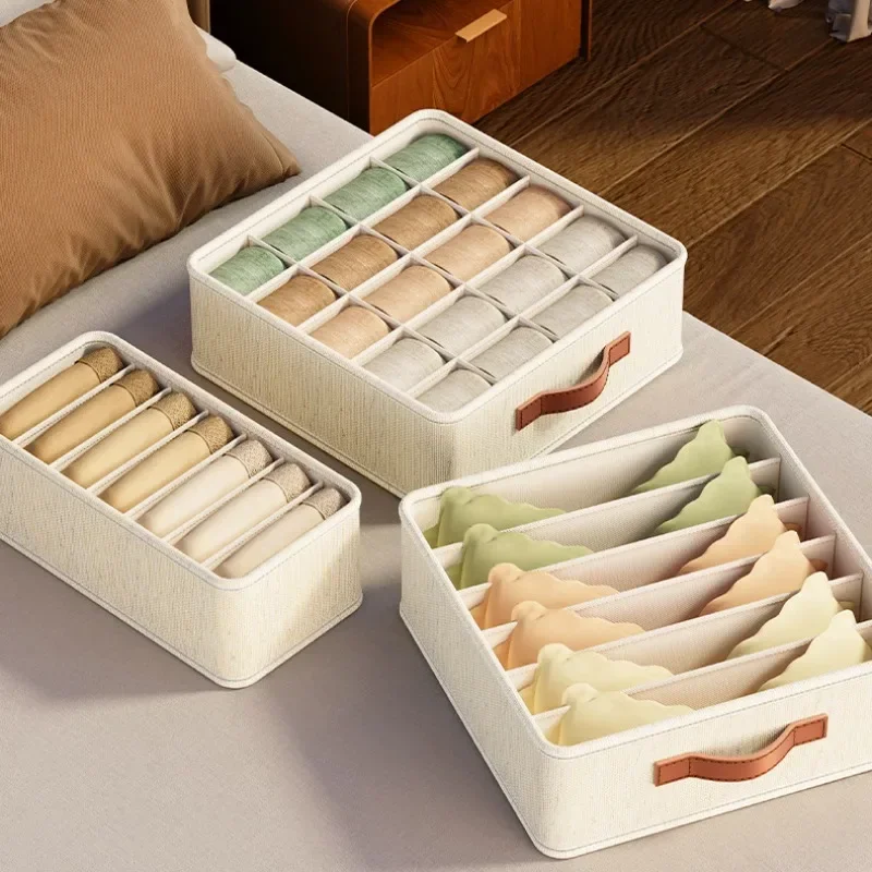 Underwear Storage Box Foldable Underwear Sock Organiser Multifunctional Waterproof Drawer Compartment Organiser