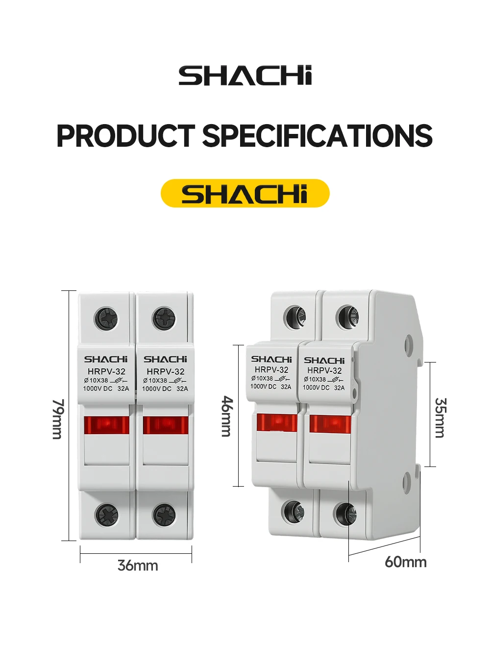 SHACHI 1P 2P DC-Sicherungshalter 1038mm Hochspannungs-Solar für PV-String-Sicherungen 1000V Basis Photovoltaik-System-Schutzvorrichtung – Detail 12