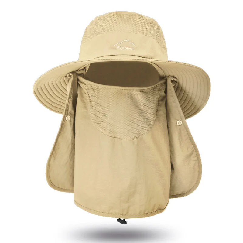 

Men's Summer Quick Drying Sun Hat with Neck Flap Outdoor Breathable Fisherman Cap Women Detachable Bucket Hat Fishing Hats