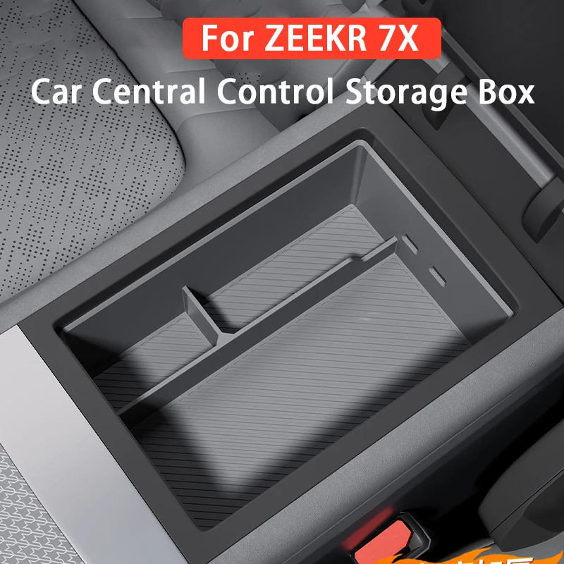 

For ZEEKR 7X 2026 Car Central Control Storage Box Silicone Armrest Compartment Storage Box Auto Interior Decoratives Accessories