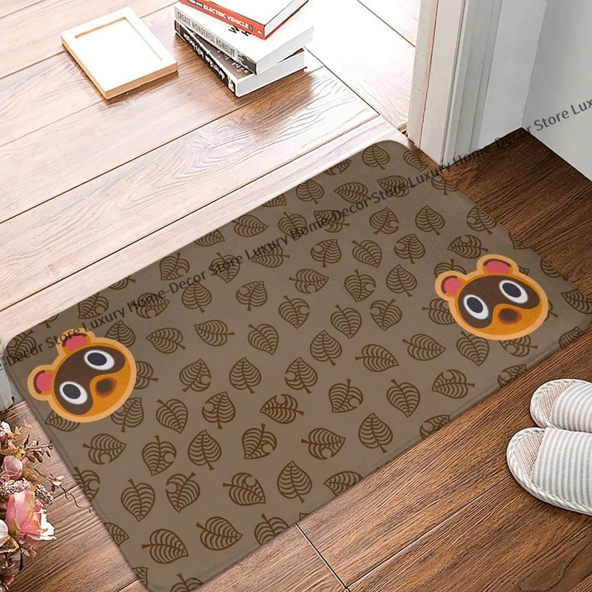 Animal Crossing: New Horizons Non-slip Doormat Brown Nook Bath Bedroom Mat Welcome Carpet Flannel Modern Decor