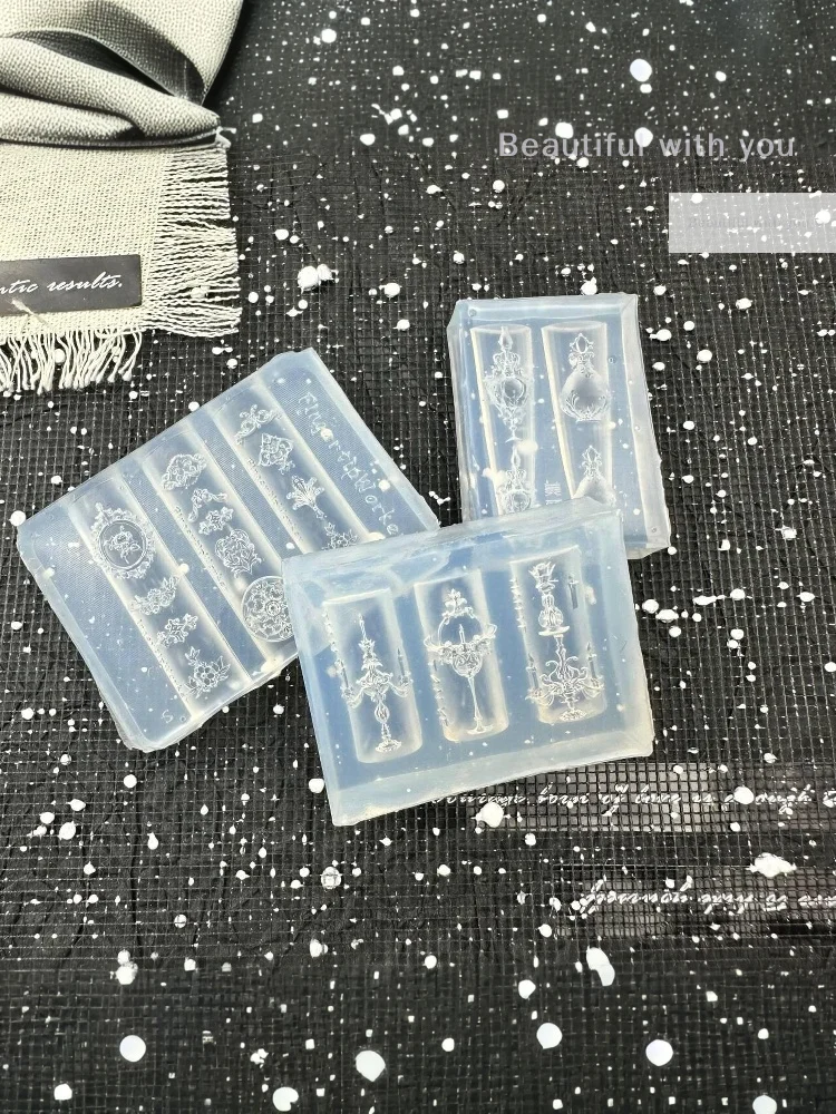 Molde de silicone para castiçal em design de vaso barroco 3D para decoração de arte de unhas DIY e modelos de manicure