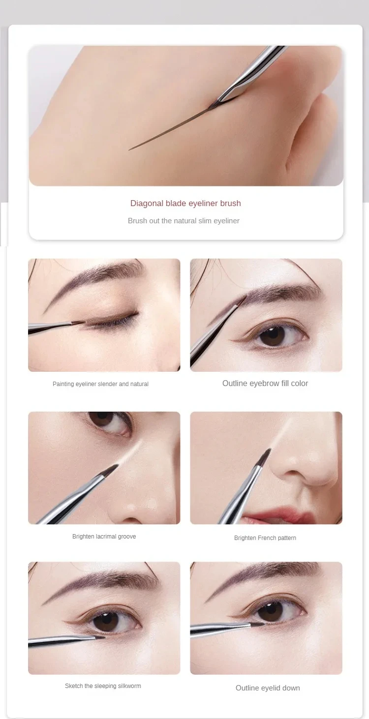 Upgrade Blade Eyeliner-Pinsel, ultradünn, feiner Winkel, flacher Augenbrauenpinsel, Liner Brow Place, Make-up-Pinsel, präziser Detailpinsel – Detail 2