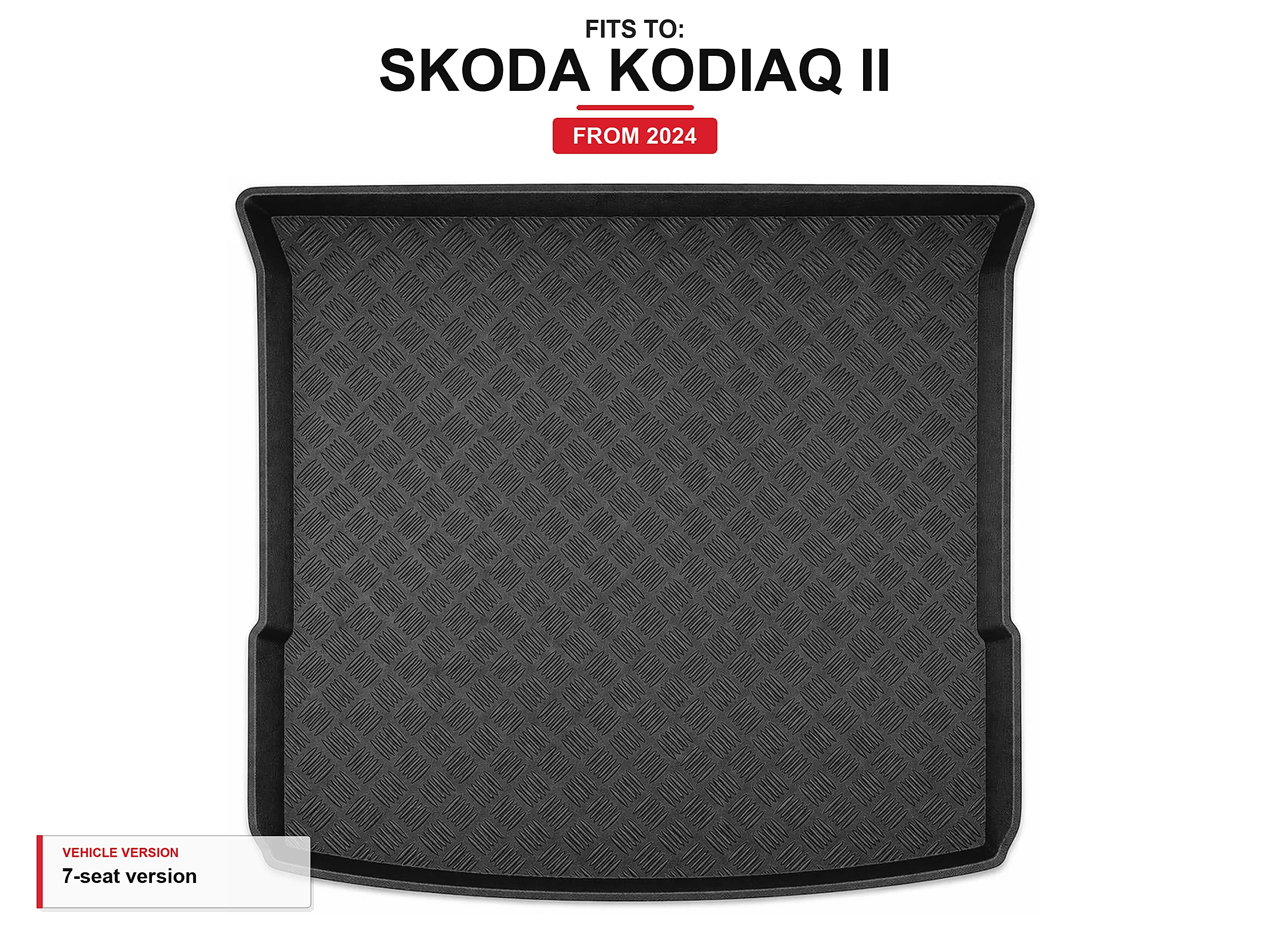 Kofferbakmat met rand voor: Skoda Kodiaq II 2024- 7-zits versie