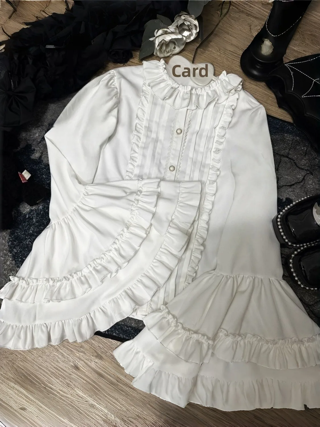 

Gothic Ele Long Sve irt Inner Wear White Night Tea Par Halloween Большой размер из полиэфирного волокна Bubble Sve Женский ...
