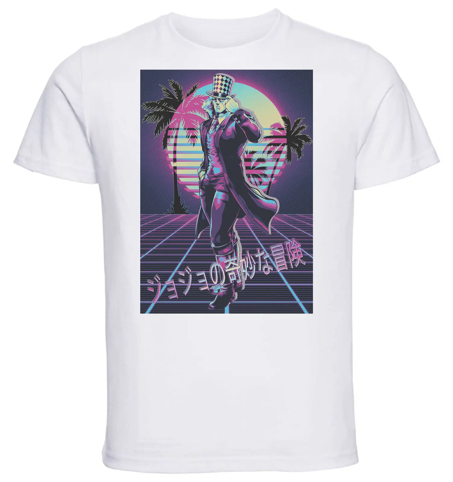 White - Vaporwave 80s Style - Jojo - Robert E. O. Speedwagon T-Shirt- Unisex clothing