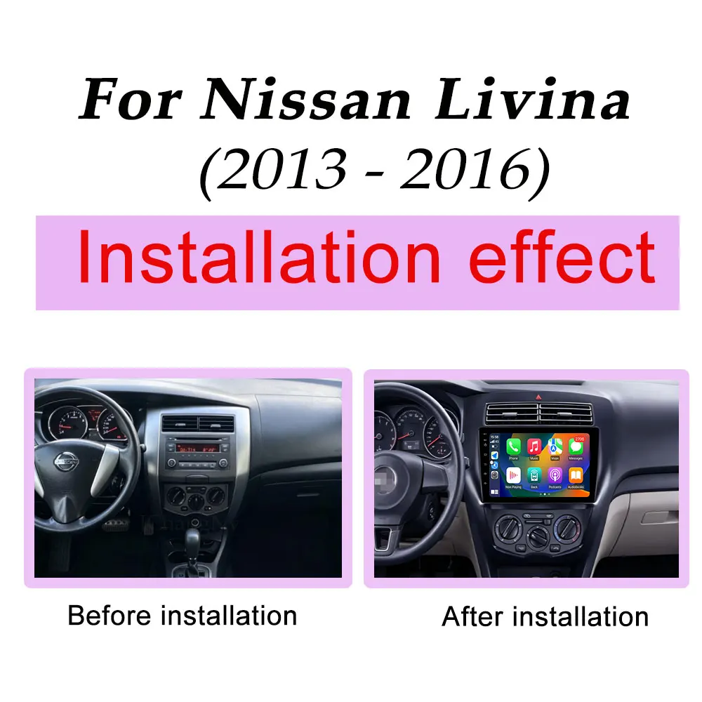 Wireless CarPlay Wired Android Car Radio Multimedia Player for Nissan Livina 2013 - 2016 GPS Navi DSP Stereo WIFI QLED Screen