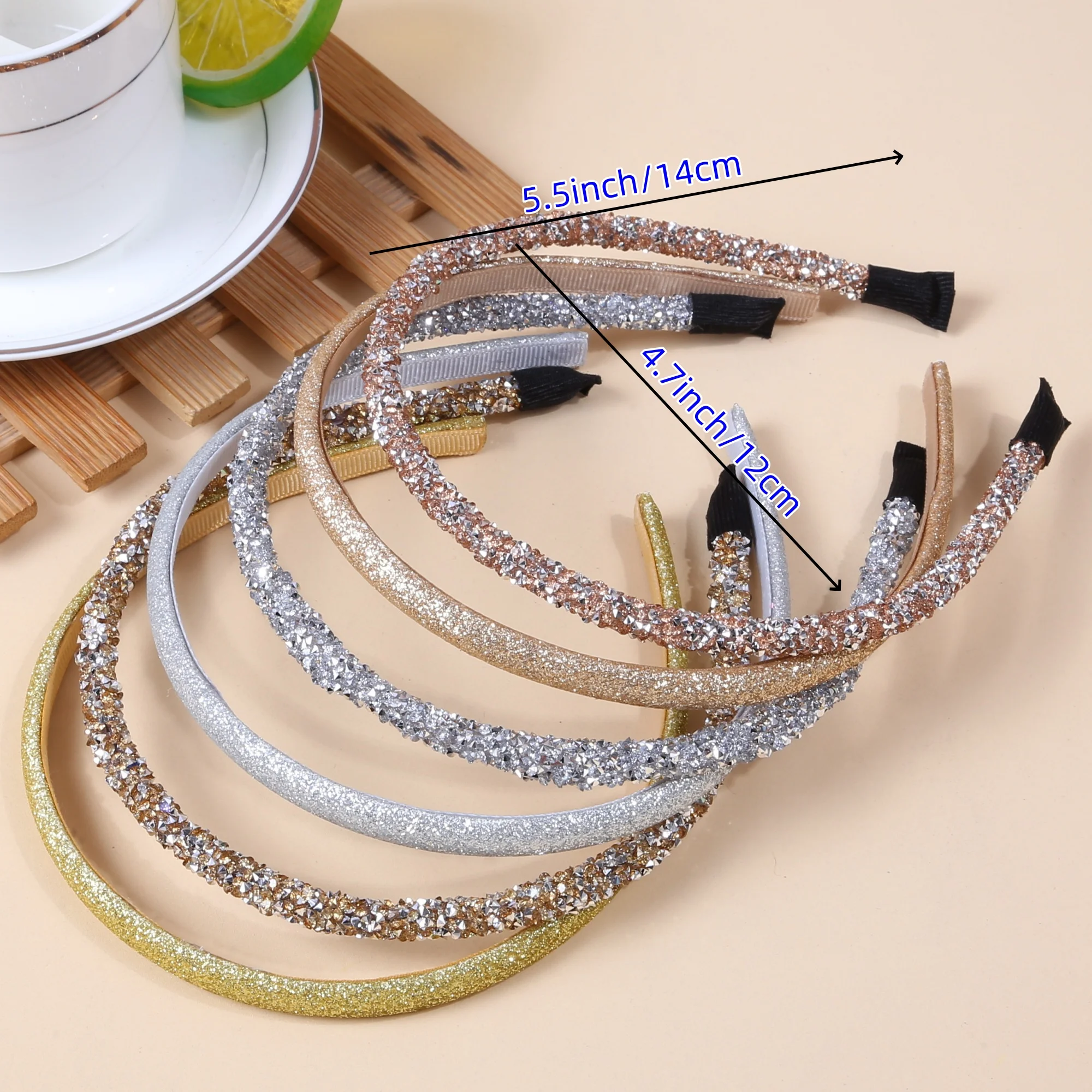 6 قطع من عصابات الرأس اللامعة للنساء والفتيات وإكسسوارات الشعر وديكور الحفلات وأربطة شعر كريستالية لامعة وإكسسوارات شعر الفتيات والأطفال #4