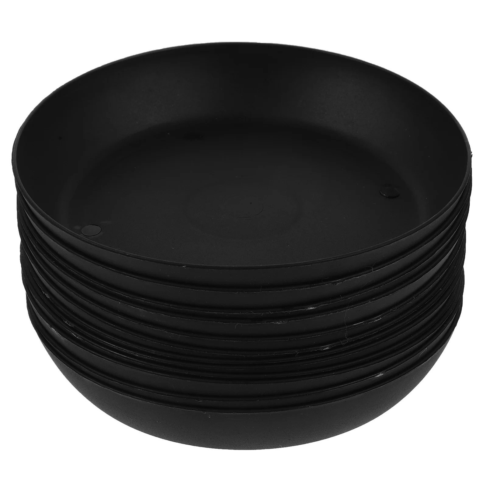 

30 Pcs Plastic Planter Tray Flowerpot Plate Base Black Pots Houseplant Round Water