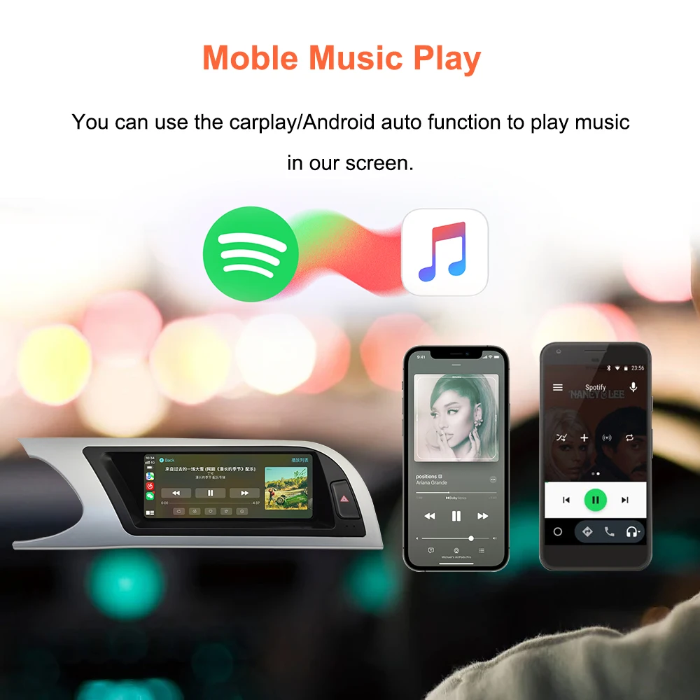 BONROAD 8,8 Zoll Wireless Carplay Android Auto Multimedia Player Autoradio für Audi A4 B8 2009-2016 GPS BT Stereo – Detail 14