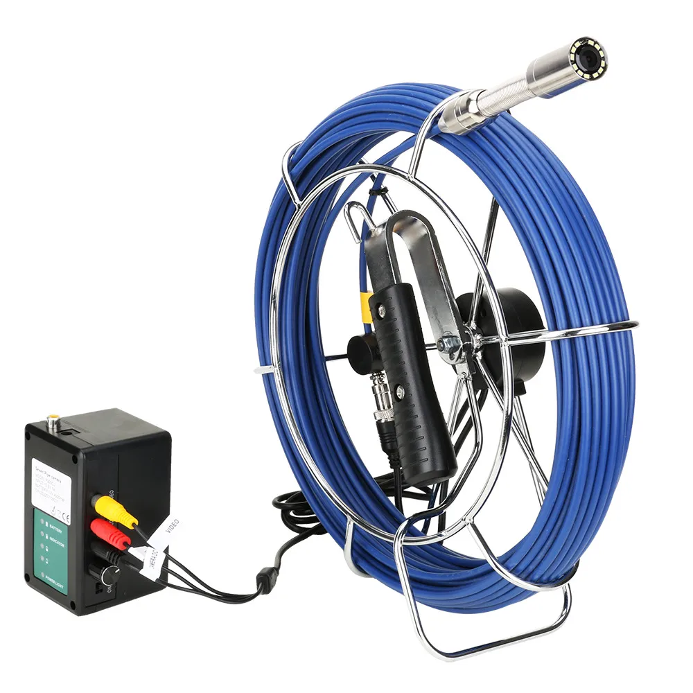 Drain Sewer Pipeline Industrial Endoscope DVR Recording 9 Inch Sewer Pipe Inspection Camera 20/30M Cable with Meter Counter
