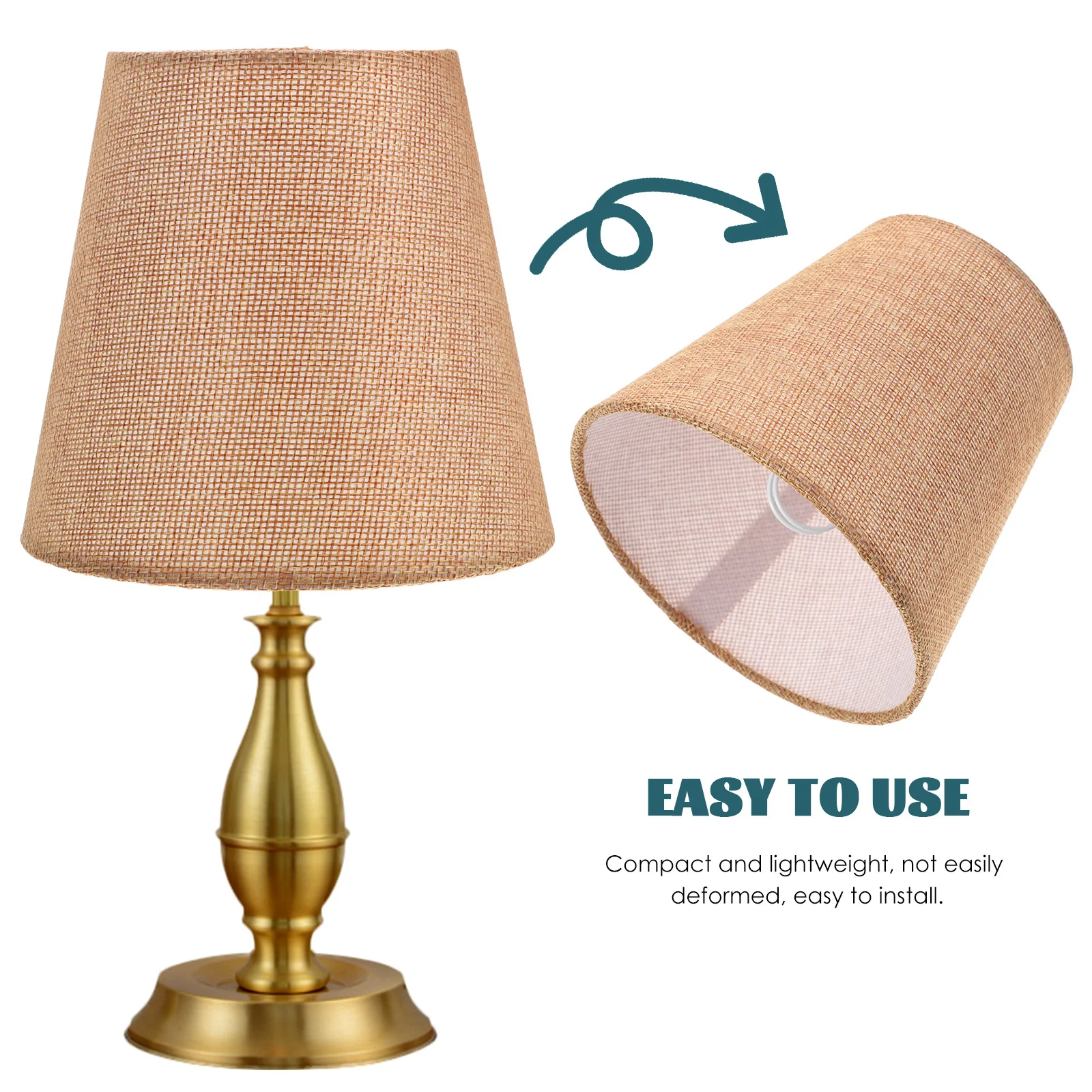 

Fabric Lamp Shade Clip-On Bulb Style Table Lamp Cover Replacement Bedside Desk Decorative Light Shade Modern Home Interior