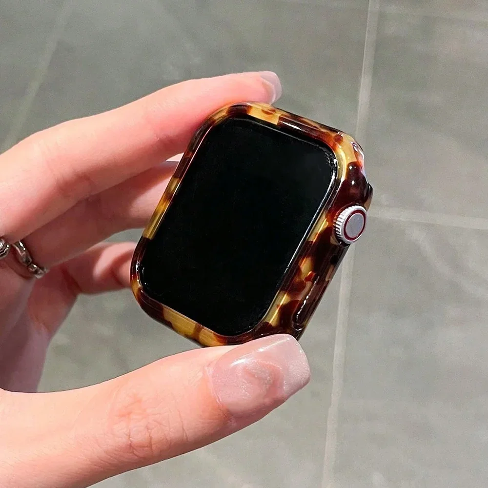 Paquete de 2 correas de resina y funda hueca para Apple Watch 40/41/44/45/49/46mm para iWatch Series 10/9/8/7/6/5/SE, accesorios de correa de reloj