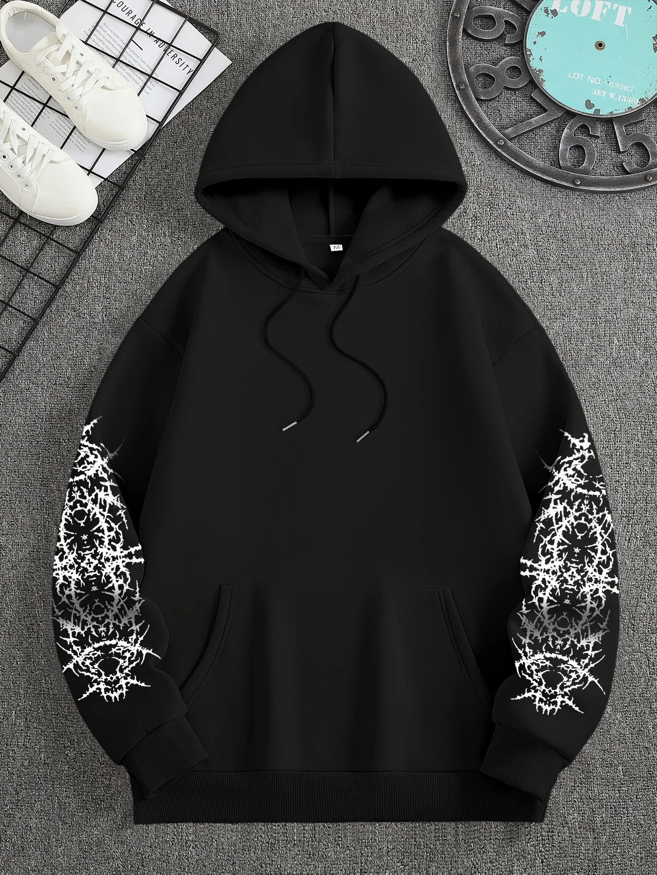 2026 Retro Y2K Gothic-Muster Bedruckter Pullover-Hoodie für Männer und Frauen, Modischer Street-Style Casual Kapuzenpullover – Detail 7