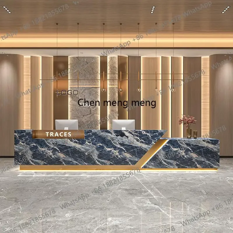 

Discount Marble slate modern Reception Desk simple hotel company lobby Reception Desk beauty salon checkout page Empfangs Theke