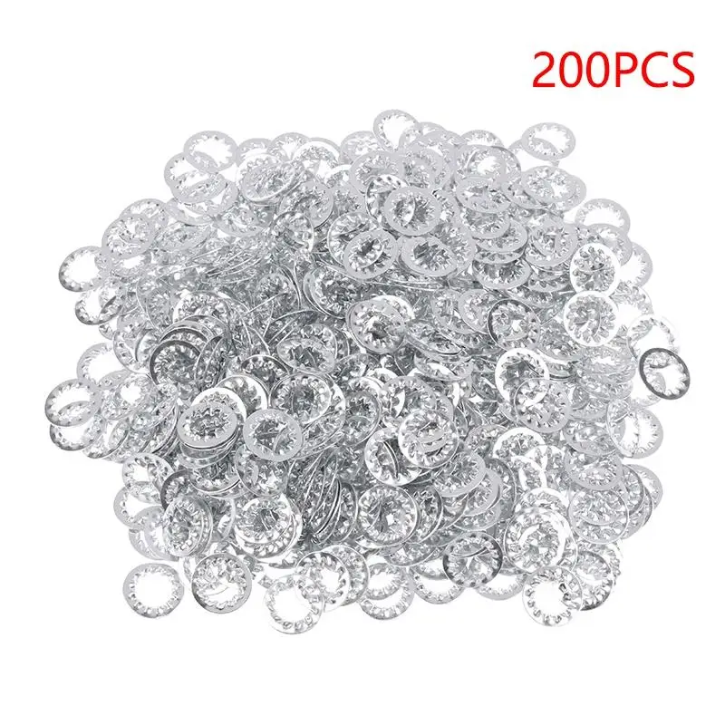 200-Pack Serrated Washers for Lamp Installation/Anti-Slip Fastening Tool/Metal Shim Components for Lighting Fixtures