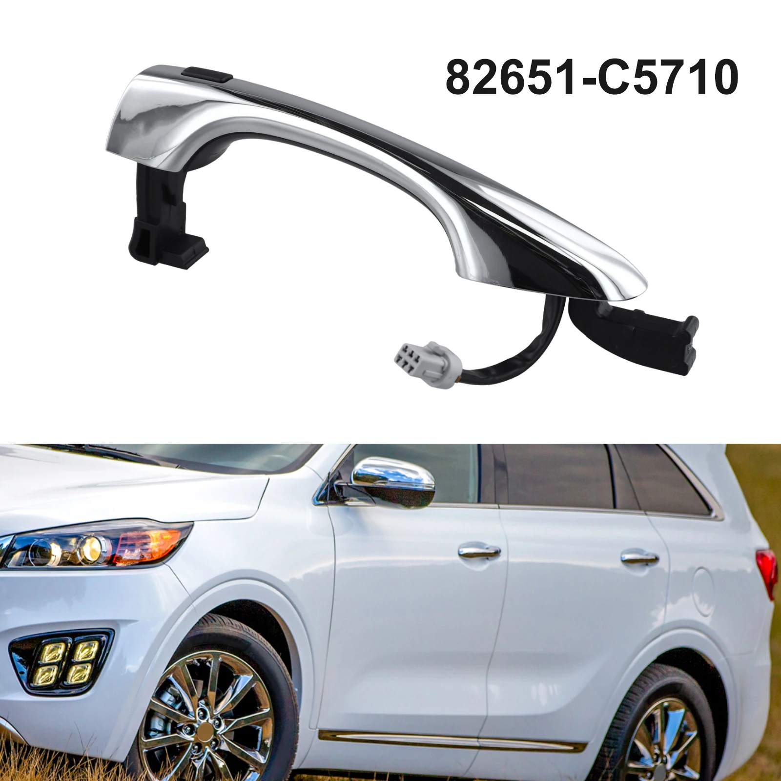 Car Door Handle Front Left Inductive Exterior Door Handle For Smart Key For Kia For Sorento 2016-2020 82651-C5710 ABS