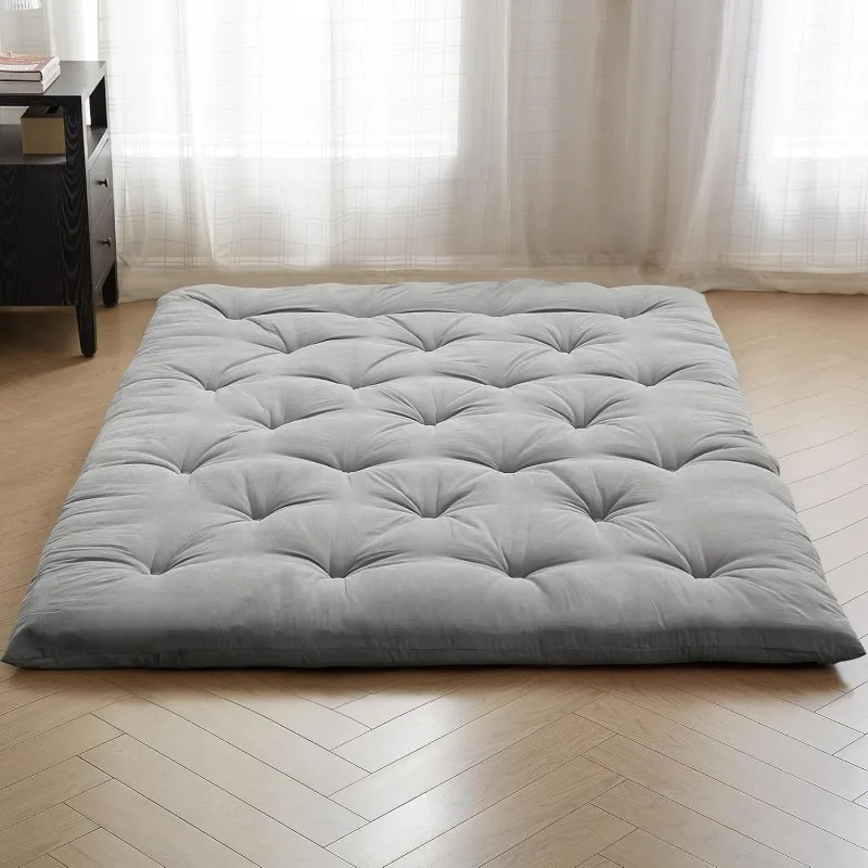 Futon Mattress Japanese Floor Mattress Folding Roll Up Bed Topper Mat for Guest,Lounger and Tavel