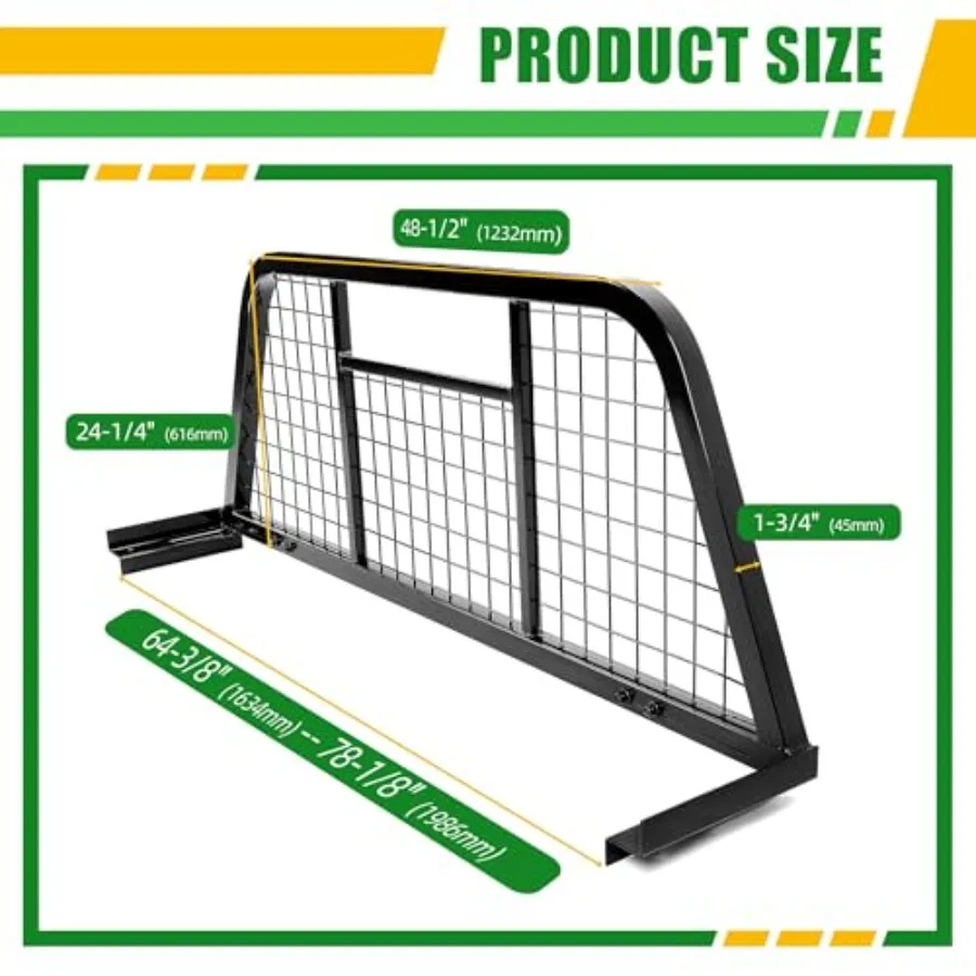 رف الصداع لشاحنة الالتقاط العالمية قابل للتعديل 64.37 إلى 78.12 حماية نافذة الكابينة نافذة خلفية آمنة رف نصف خلفي متوافق #5
